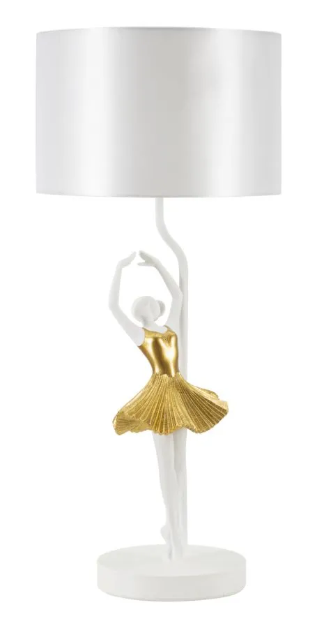 Stolná lampa Dancer 64 cm bielo-zlatá Stolná lampa Dancer 64 cm bielo-zlatá