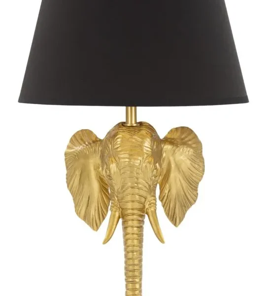 Stolná lampa Elephant 59 cm čierno-zlatá