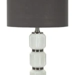 Stolná lampa Jasná Trojka 57 cm šedo-biela