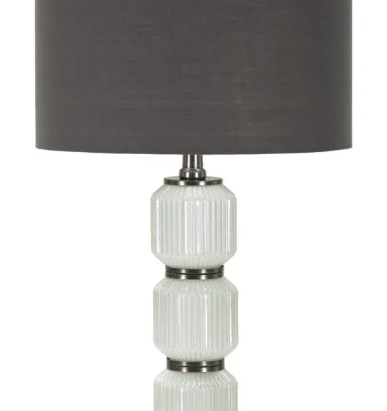 Stolná lampa Jasná Trojka 57 cm šedo-biela