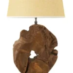 Stolná lampa Kepala 35 cm z masívu hnedá