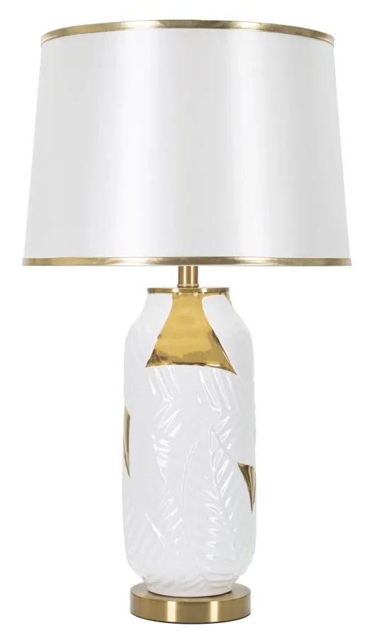 Stolná lampa keramická 70 cm bielo-zlatá Stolná lampa keramická 70 cm bielo-zlatá