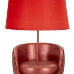 Stolná lampa v štýle polovice storočia 46 cm červená