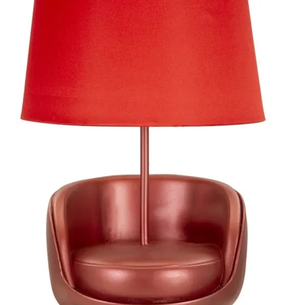 Stolná lampa v štýle polovice storočia 46 cm červená