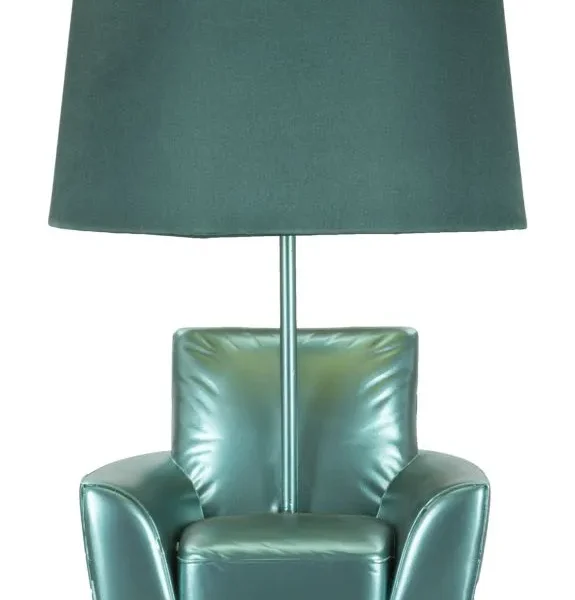 Stolná lampa z polovice storočia 46 cm tyrkysová