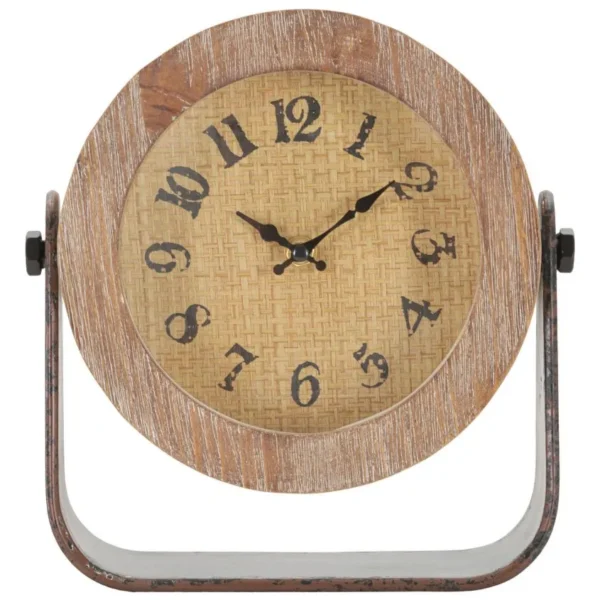 Stolné hodiny Okrúhle 24 cm hnedé