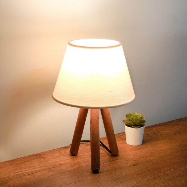 Stolová lampa Shade I krémová/hnedá