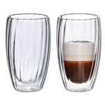 Súprava 2 ks sklenených pohárov PETER STRIPES 450 ml číra