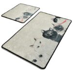 Súprava 2 kusov kúpeľňových predložiek Angry Cats béžová