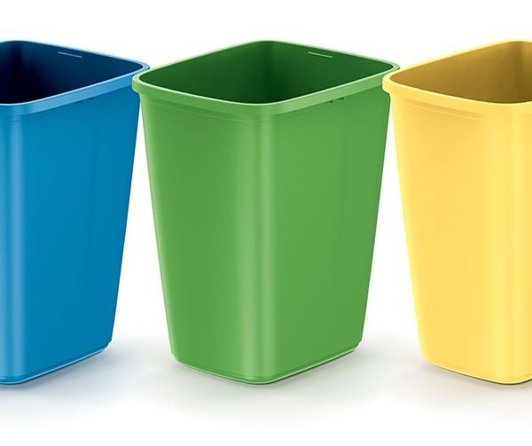 Súprava 3 odpadkových košov COMPACTO SORTE 3x 9 L čierna