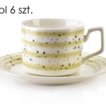 Súprava 6 ks šálok s podšálkou Joy 210 ml biela/žltá