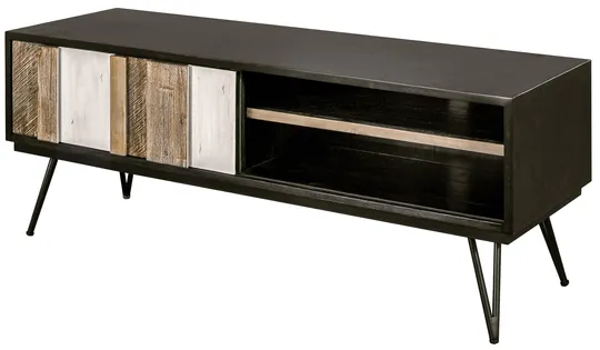 TV stolík Adesso 150 cm z masívu čierny/hnedý
