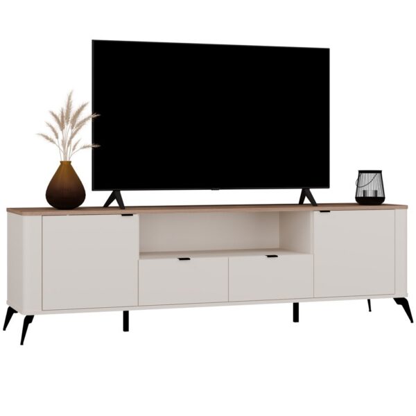 TV stolík CORDOBA 2D2S kašmírový/dub Castello