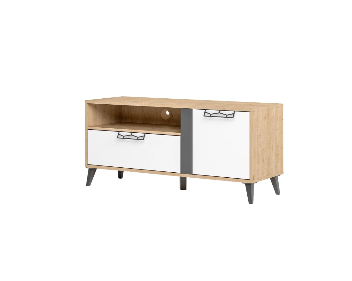 TV stolík Moet 24 120 cm orech americký Jackson/biely/grafit TV stolík Moet 24 120 cm orech americký Jackson/biely/grafit