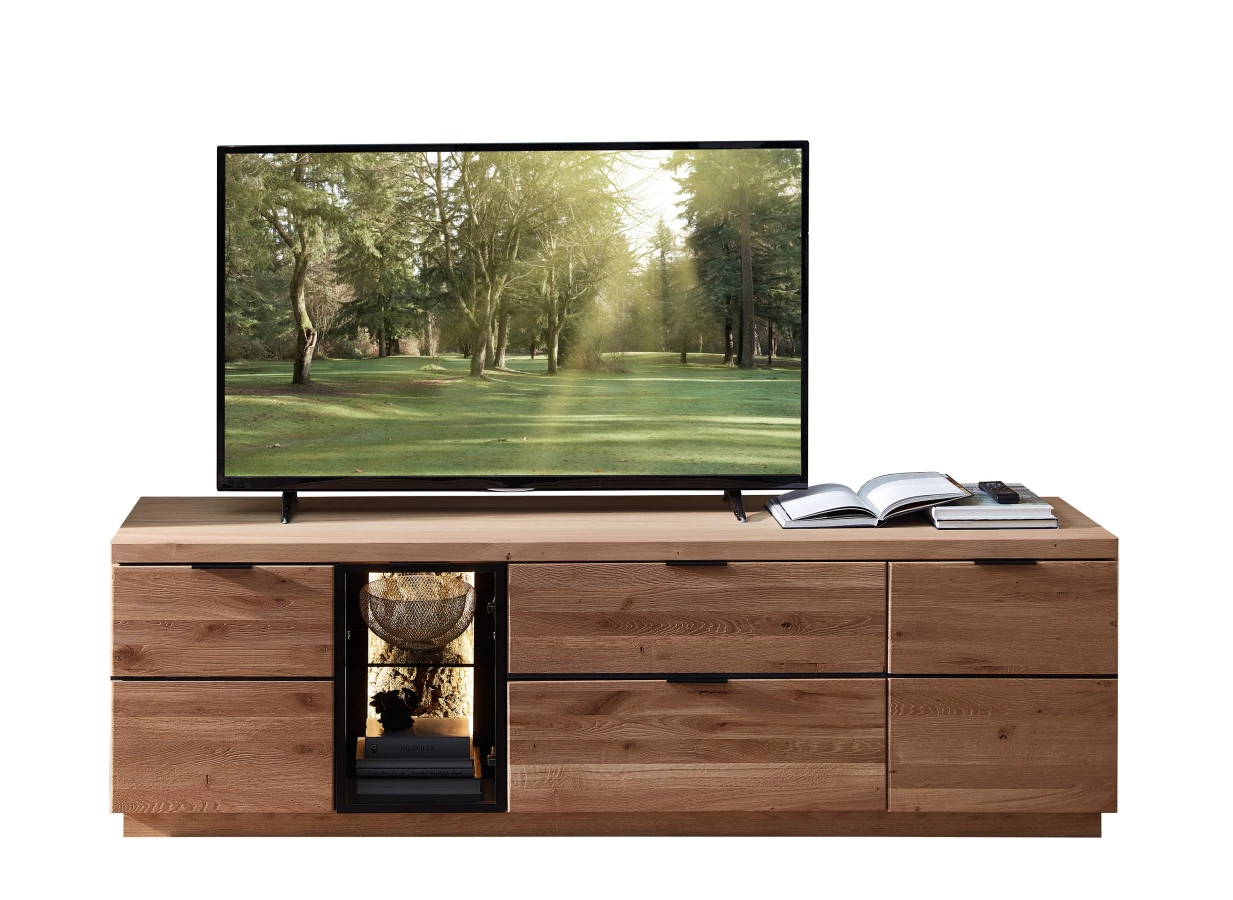 TV stolík Napoli 31 s LED osvetlením 200 cm z masívu dub Bianco TV stolík Napoli 31 s LED osvetlením 200 cm z masívu dub Bianco