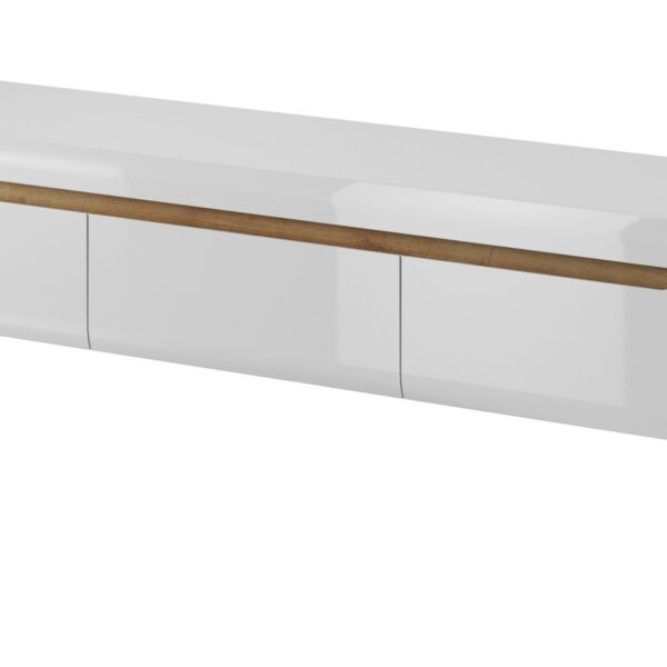 Televízny stolík Nordi 160 cm biely/dub Riviéra