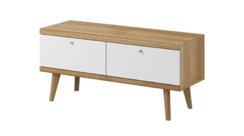 Televízny stolík Primo 107 cm dub Riviéra/biely Televízny stolík Primo 107 cm dub Riviéra/biely