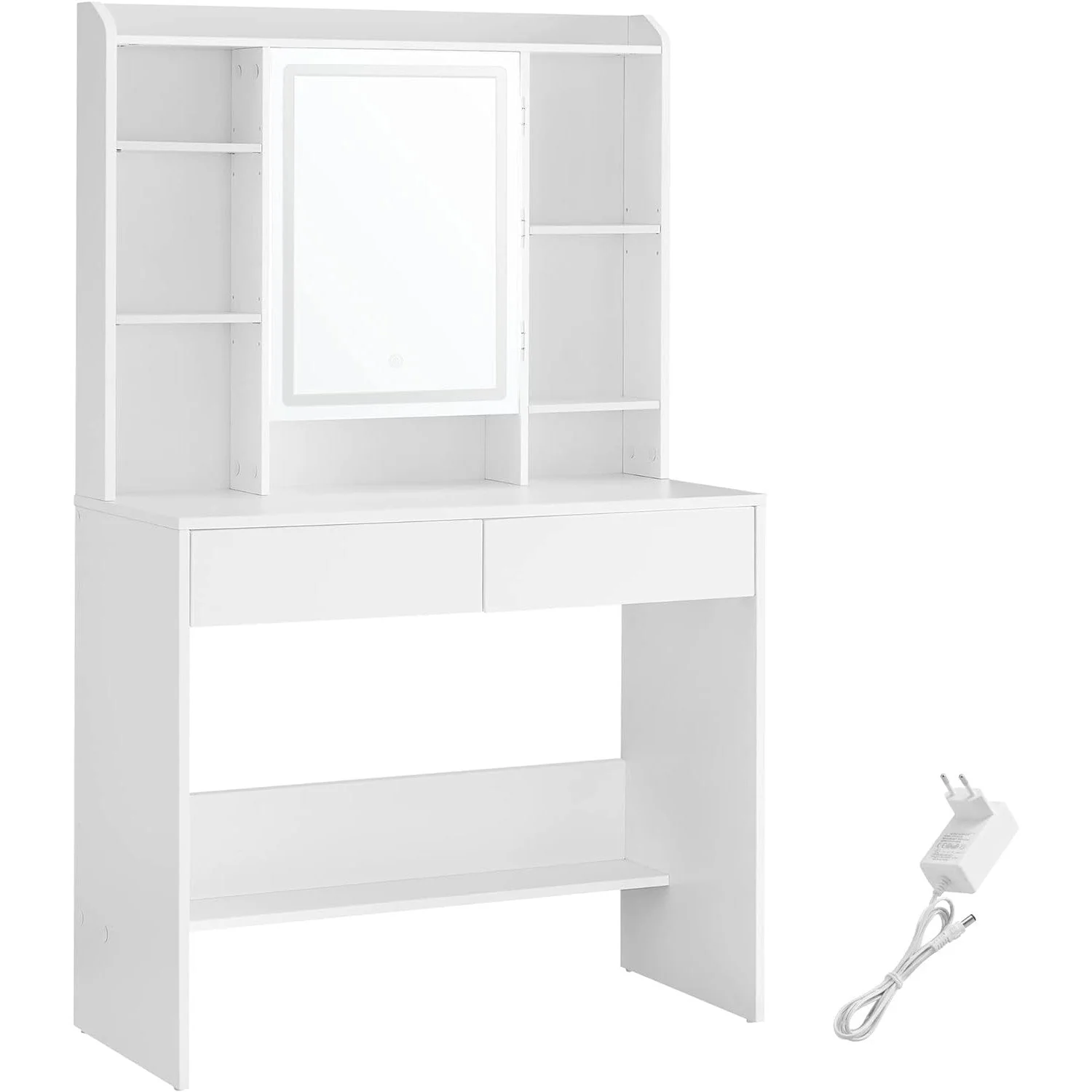 Toaletný stolík Vasagle Berny 90 cm so zrkadlom a LED osvetlením biely Toaletný stolík Vasagle Berny 90 cm so zrkadlom a LED osvetlením biely
