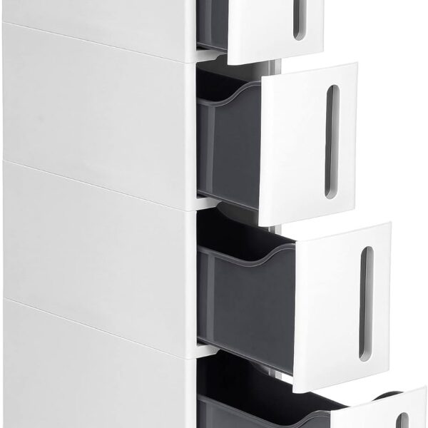 Úložný kuchynský regál BASTEN 84 cm biely