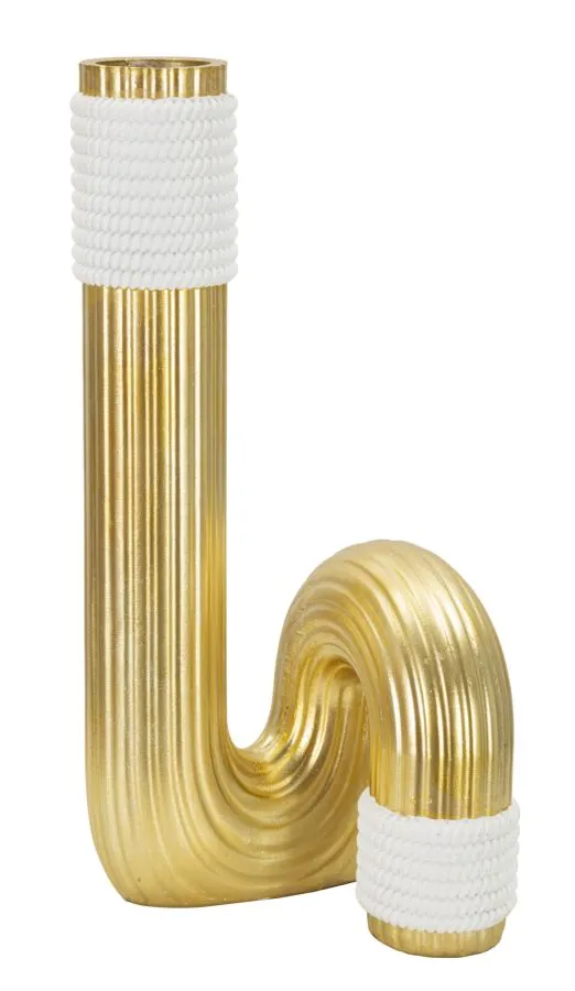 Váza Bann Big 30 cm zlatá/biela Váza Bann Big 30 cm zlatá/biela