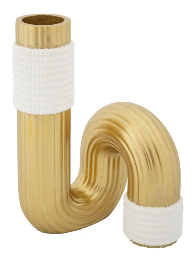 Váza Bann Veľká 18 cm zlatá/biela Váza Bann Veľká 18 cm zlatá/biela