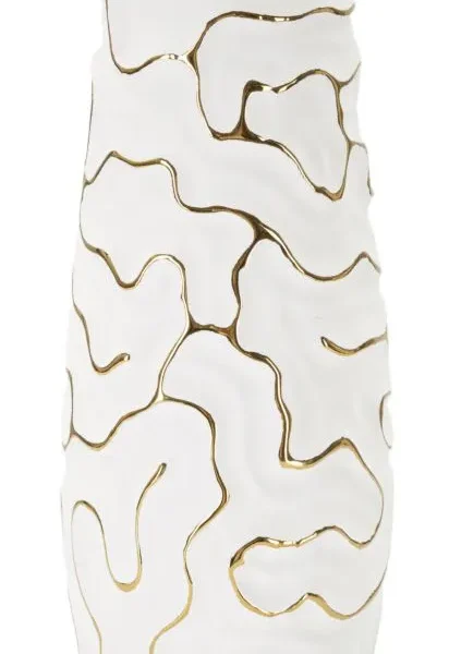 Váza Lia 29 cm biela/zlatá
