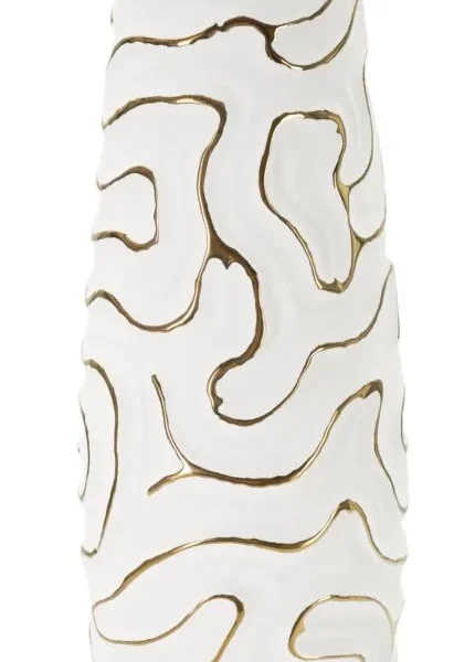 Váza Lia 39 cm biela/zlatá