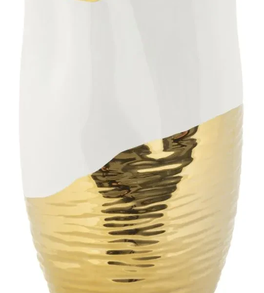 Váza Lux 35 cm zlatá/biela