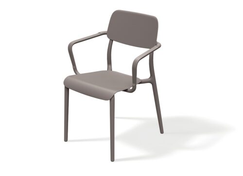 Záhradná stolička Rimos 57 cm s opierkami zemito hnedá Záhradná stolička Rimos 57 cm s opierkami zemito hnedá