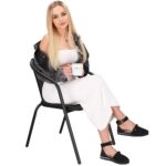 Záhradná stolička SPRINGOS GF1011 - čierna – Obrázok 2