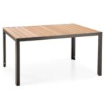 Záhradný stôl Fierro 150 cm hnedý/čierny