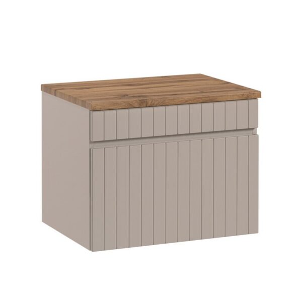 Závesná skrinka Iconic s doskou 60 cm kašmír/dub coast evoke