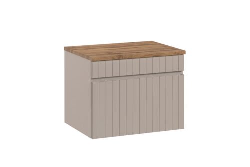 Závesná skrinka Iconic s doskou 60 cm kašmír/dub coast evoke Závesná skrinka Iconic s doskou 60 cm kašmír/dub coast evoke