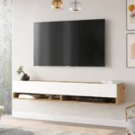 Závesný TV stolík Houseland Fredy borovica Atlantic/biela
