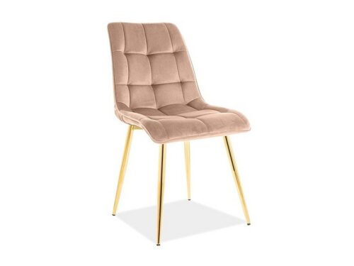 Čalúnená jedálenská stolička Chic Gold Velvet béžová Čalúnená jedálenská stolička Chic Gold Velvet béžová