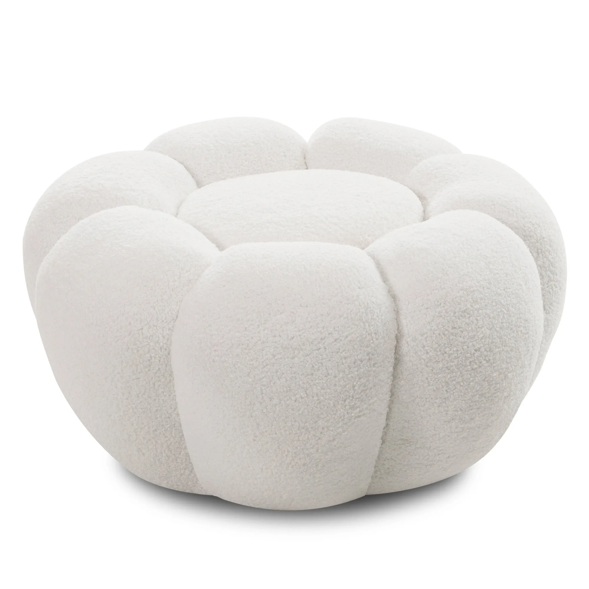 Čalúnený taburet Perugia bouclé biely Čalúnený taburet Perugia bouclé biely
