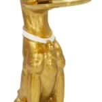 Dekoratívna socha Dog Pit s podnosom 74 cm zlatá