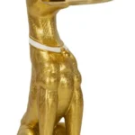 Dekoratívna socha Dog Pit s podnosom 91 cm zlatá