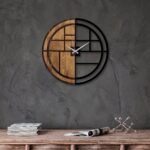 Dekoratívne nástenné hodiny WALLIE ORGANIC 56 cm orech/čierne