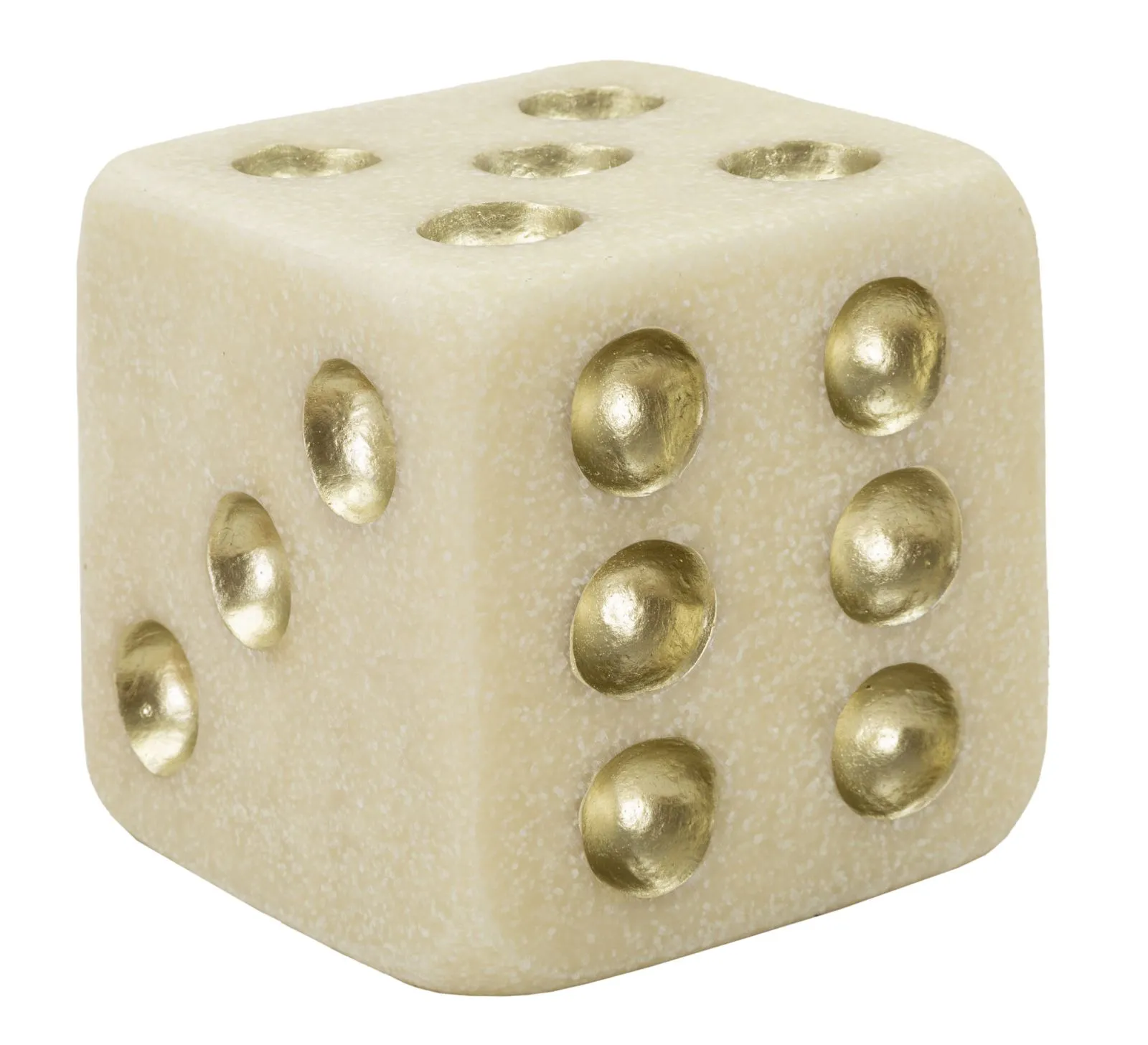 Dekoratívny doplnok Dice 12 cm biely/zlatý Dekoratívny doplnok Dice 12 cm biely/zlatý