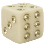 Dekoratívny doplnok Dice 8 cm biely/zlatý