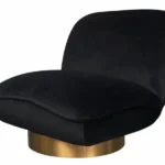 Designové křeslo Nua velur černé/zlaté