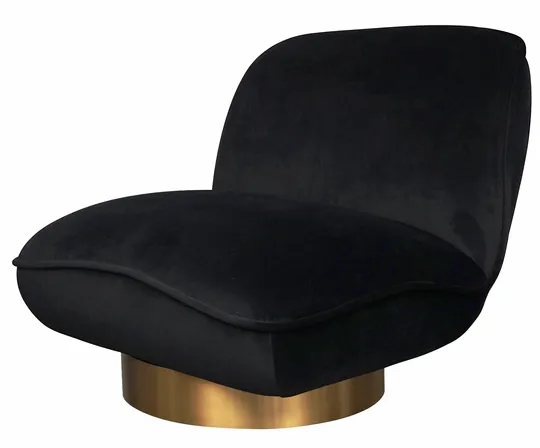 Designové křeslo Nua velur černé/zlaté
