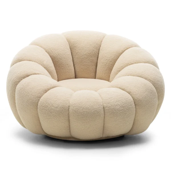 Dizajnové relaxačné kreslo VENEZIA 100 cm bouclé béžové