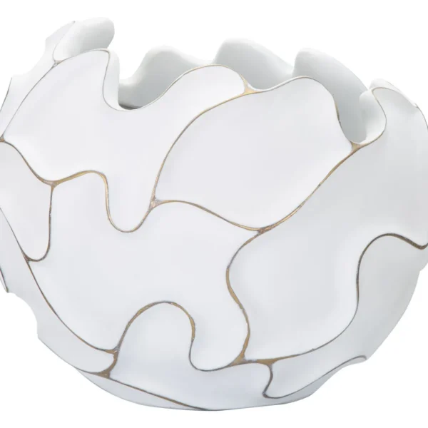 Dizajnový kvetináč Gaspeau Lines 44 cm biely