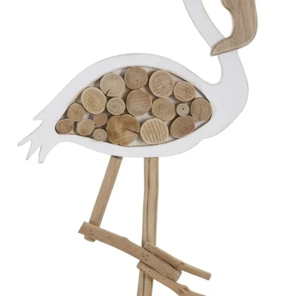 Drevená dekorácia Flamingo Nature 56 cm hnedá