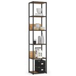 Industriálny regál Lamon 40 cm čierny/dub craft