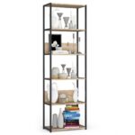 Industriálny regál Lamon 60 cm čierny/dub sonoma