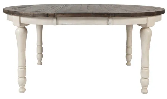 Jedálenský rozkladací stôl Avola 122/167 cm z masívu hnedý/biely