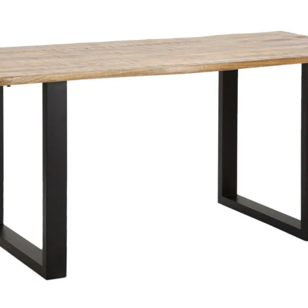 Jedálenský rozkladací stôl Edge 180/280 cm z masívu hnedý/čierny